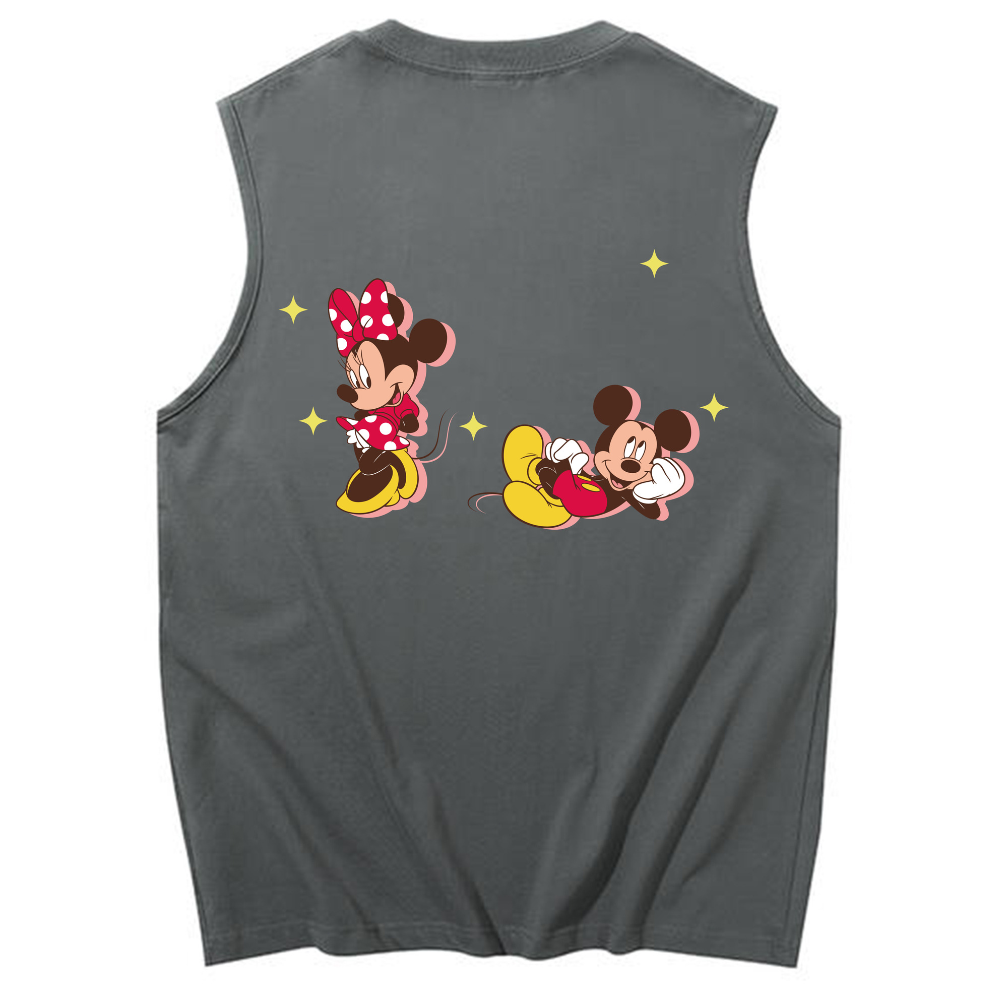 ミッキーマウス Mickey Mouse コットン100％タンクトップ（背面プリント）